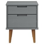 vidaXL Table de chevet MOLDE Gris 40x35x48 cm Bois de pin massif