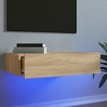 vidaXL Meuble TV avec éclairage LED chêne sonoma 60x35x15 5 cm