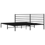 vidaXL Cadre de lit métal avec tête de lit noir 183x213 cm