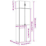 vidaXL Armoire de rangement blanc 70x42 5x225 cm bois d'ingénierie