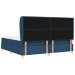 Lit à ressort vidaXL avec matelas bleu 200x200 cm en tissu