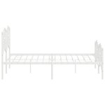 vidaXL Cadre de lit métal sans matelas et pied de lit blanc 140x190 cm