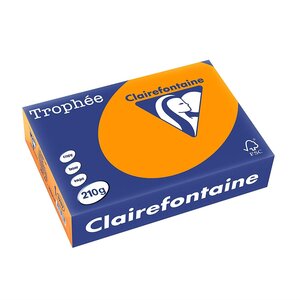Ramette 250 Feuilles Papier 210g A4 210x297 mm Certifié FSC orange vif TROPHÉE