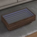 vidaXL Table basse avec LED chêne marron 90x50x30 cm bois d'ingénierie