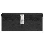 vidaXL Boîte de rangement Noir 50x15x20 5 cm Aluminium