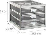Trieur de document organiseur bureau 3 compartiments gris 13_0002900