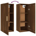 vidaXL Armoire murale Chêne marron 35x34x90 cm Bois d'ingénierie