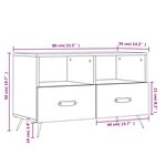 vidaXL Meuble TV Sonoma gris 80x36x50 cm Bois d'ingénierie