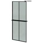 vidaXL Paroi de douche avec étagère Noir 80x195 cm Verre ESG&Aluminium