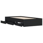 vidaXL Cadre de lit avec tiroirs sans matelas noir 100x200 cm