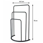 Bathroom Solutions Porte-serviettes debout 49 5x75 cm Métal Noir