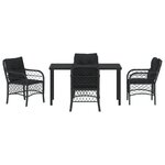 vidaXL Ensemble de repas de jardin 5 pièces avec coussins en rattan poly noir