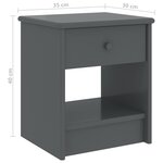 vidaXL Table de chevet Gris foncé 35x30x40 cm Bois de pin massif