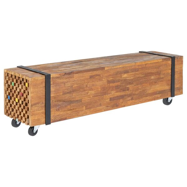 vidaXL Meuble TV 110x30x32 5 cm Bois de teck massif