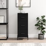 vidaXL Buffet Noir 34 5x34x90 cm Bois d'ingénierie