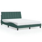 vidaXL Cadre de lit avec lumières LED vert foncé 140x190 cm velours