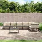 vidaXL Salon de jardin 8 Pièces avec coussins anthracite résine tressée