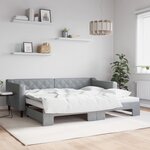 vidaXL Lit de jour avec lit gigogne gris clair 90x200 cm tissu