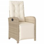 vidaXL Ensemble à manger de jardin coussins 4 Pièces beige résine tressée