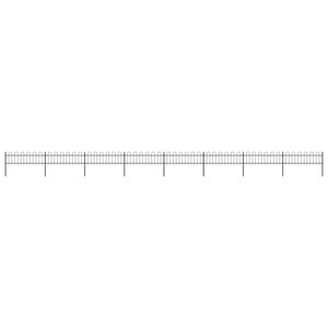 vidaXL Clôture de jardin avec dessus en cerceau Acier 13 6x0 6 m Noir