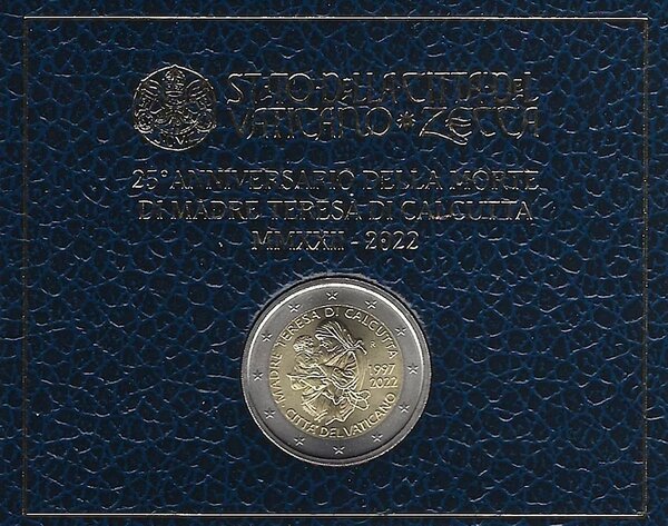 2 euros Vatican 2022 - Mère Teresa en coffret BU.