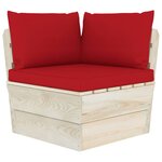 Salon de jardin meuble d'extérieur ensemble de mobilier palette 6 pièces avec coussins épicéa imprégné 02_0018445