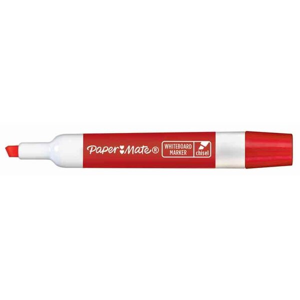 Marqueur tableau blanc  pointe biseautée  rouge paper mate