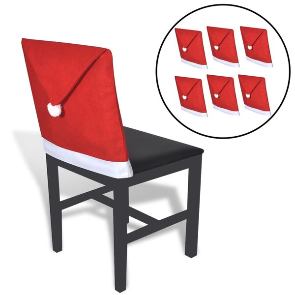 vidaXL Housses de dossier de chaise 6 Pièces Bonnet de Père Noël