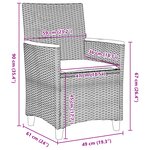 vidaXL Ensemble de Salle à Manger de Jardin 5 Pièces avec Coussins Gris Poly Rattan