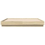 vidaXL Cadre de lit avec LED sans matelas chêne sonoma 200x200 cm