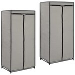 vidaXL 2 Pièces Garde-robes Gris 75x50x160 cm