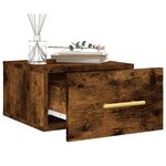 vidaXL Tables de chevet murales 2 Pièces chêne fumé 35x35x20 cm