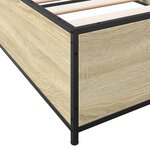 vidaXL Cadre de lit chêne sonoma 90x190 cm bois d'ingénierie et métal