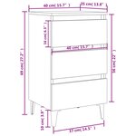 vidaXL Table de chevet avec pieds en métal chêne sonoma 40x35x69 cm