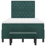 vidaXL Lit à ressort avec matelas et banc vert foncé 120x190 cm velours