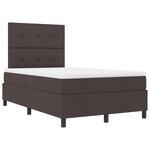 vidaXL Lit à ressorts avec matelas marron foncé 120x200 cm en tissu