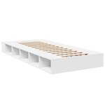 vidaXL Cadre de lit blanc 100x200 cm bois d'ingénierie