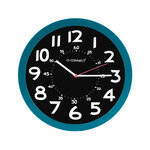Q-connect horloge murale - Plastique - Diamètre 30 cm - Bleu