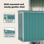 vidaXL Abri de jardin mural Vert 118x288x178 cm Acier galvanisé