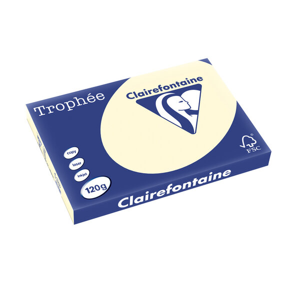 Ramette 250 Feuilles Papier 120g A3 420x297 mm Certifié FSC IVOIRE TROPHÉE