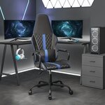 vidaXL Chaise de jeu de massage bleu et noir similicuir