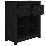 vidaXL Buffet Noir 70x35x80 cm Bois massif de pin