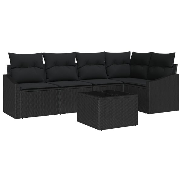 vidaXL Set de Salle à Manger de Jardin 6 Pièces avec Coussins Beige en Poly Rattan