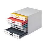 Module de classement Varicolor 10 tiroirs - Gris / liserés multicolores