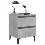 vidaXL Tables de chevet 2 Pièces gris béton 40x35x50 cm bois d'ingénierie
