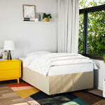 vidaXL Cadre de lit Crème 120 x 200 cm Tissu