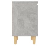 vidaXL Table de chevet avec pieds en bois Gris béton 40x30x50 cm