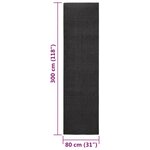 vidaXL Tapis Sisal naturel 80x300 cm Noir