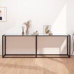 vidaXL Table console Marbre blanc 220x35x75 5 cm Verre trempé