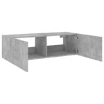 vidaXL Meuble TV mural avec lumières LED gris béton 100x35x31 cm